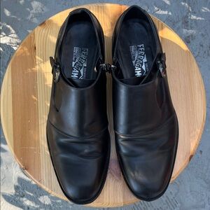 Salvatore Ferragamo Black Leather Oxfords